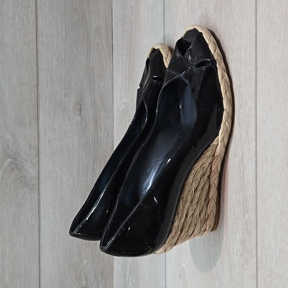 Stuart Weitzman Women Leather Espadrille Wedge Open Toe Sandals shoes sz 9.5M - Picture 2 of 10